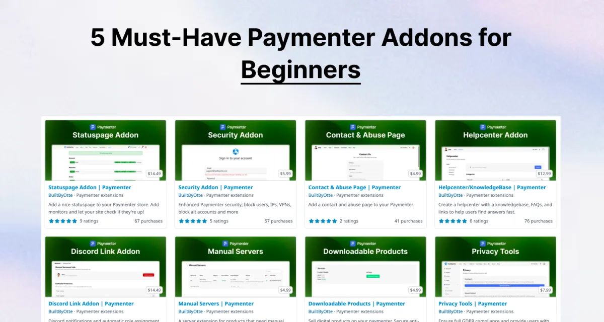 5 must-have Paymenter addons for beginners