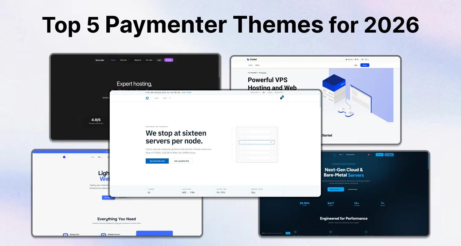 Top 5 Paymenter themes for hosting businesses in 2026
