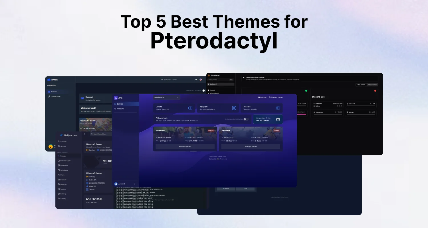 Top 5 Pterodactyl Themes for 2026 compared side by side
