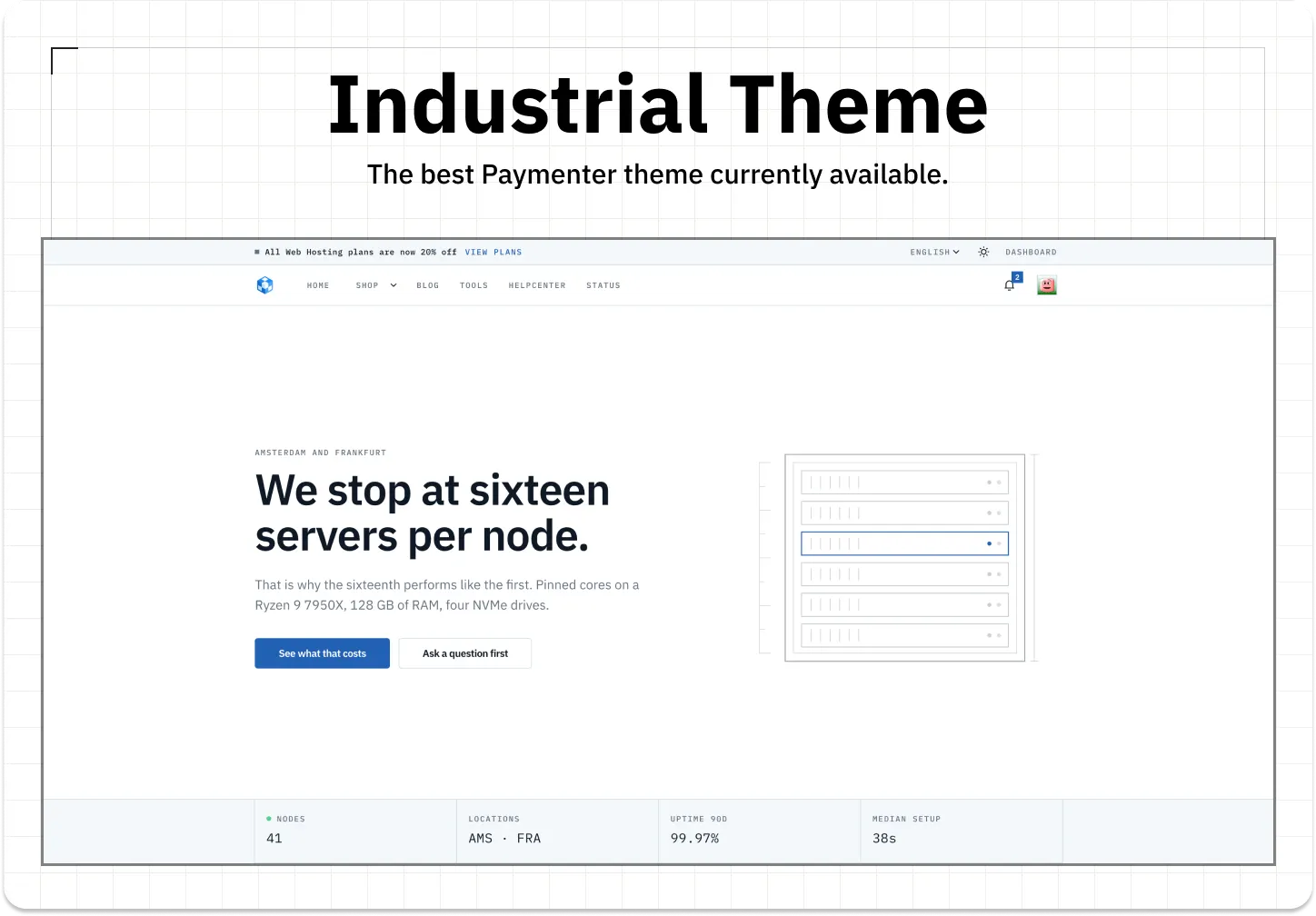Industrial theme homepage