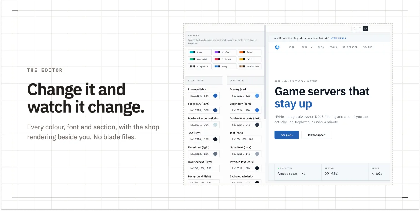 Industrial homepage editor