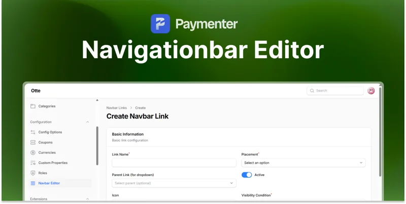 Navigationbar Editor | Paymenter