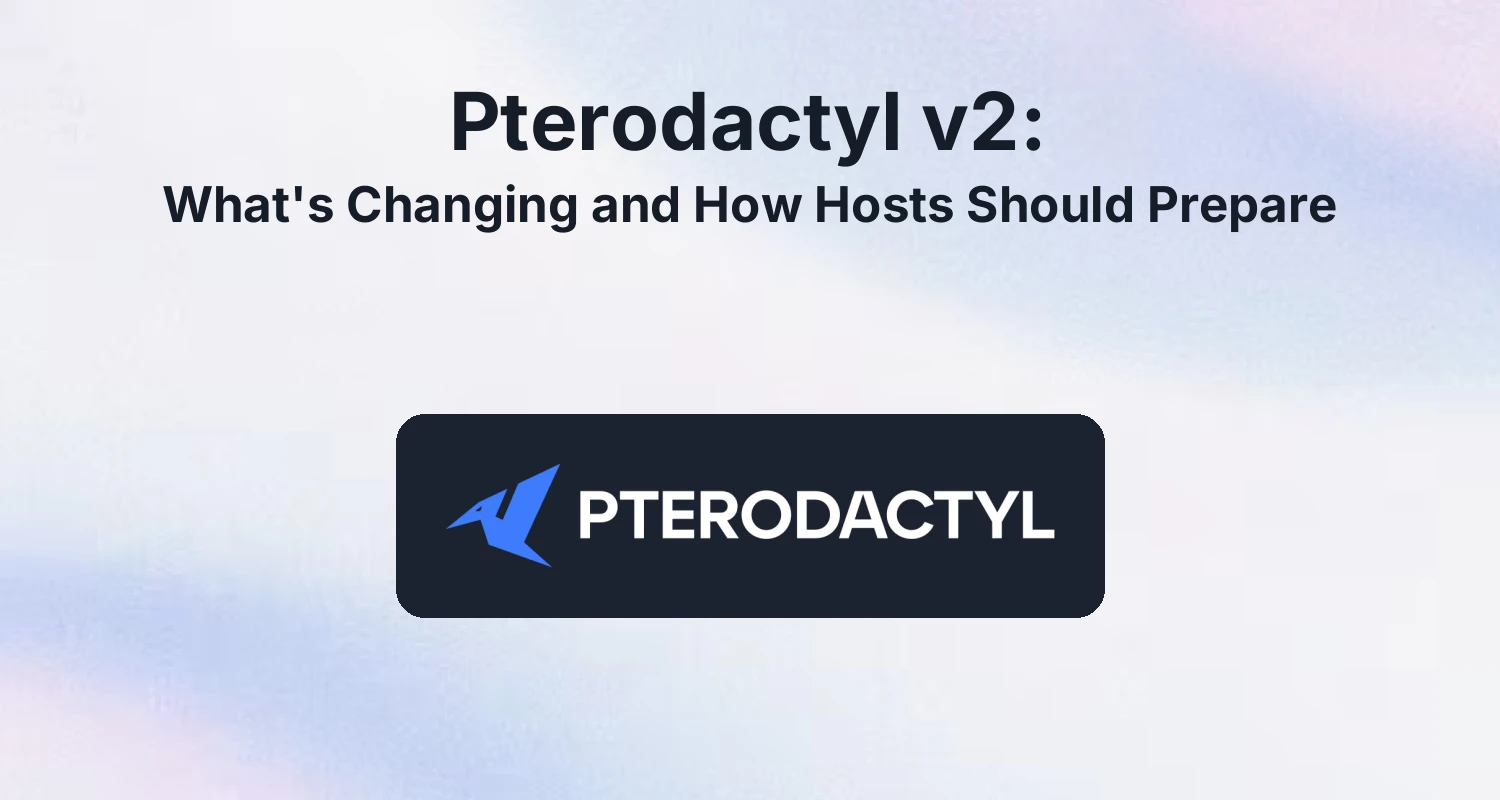 Pterodactyl v2 game server panel with its new extension system