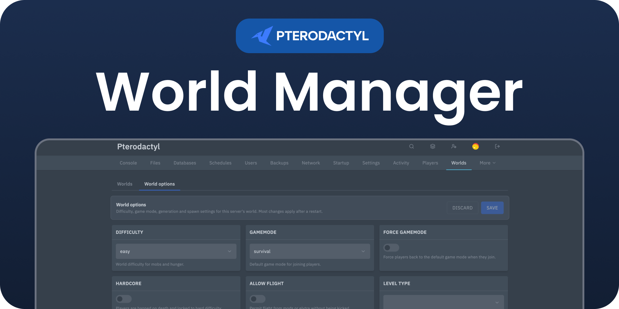 World Manager | Pterodactyl v2