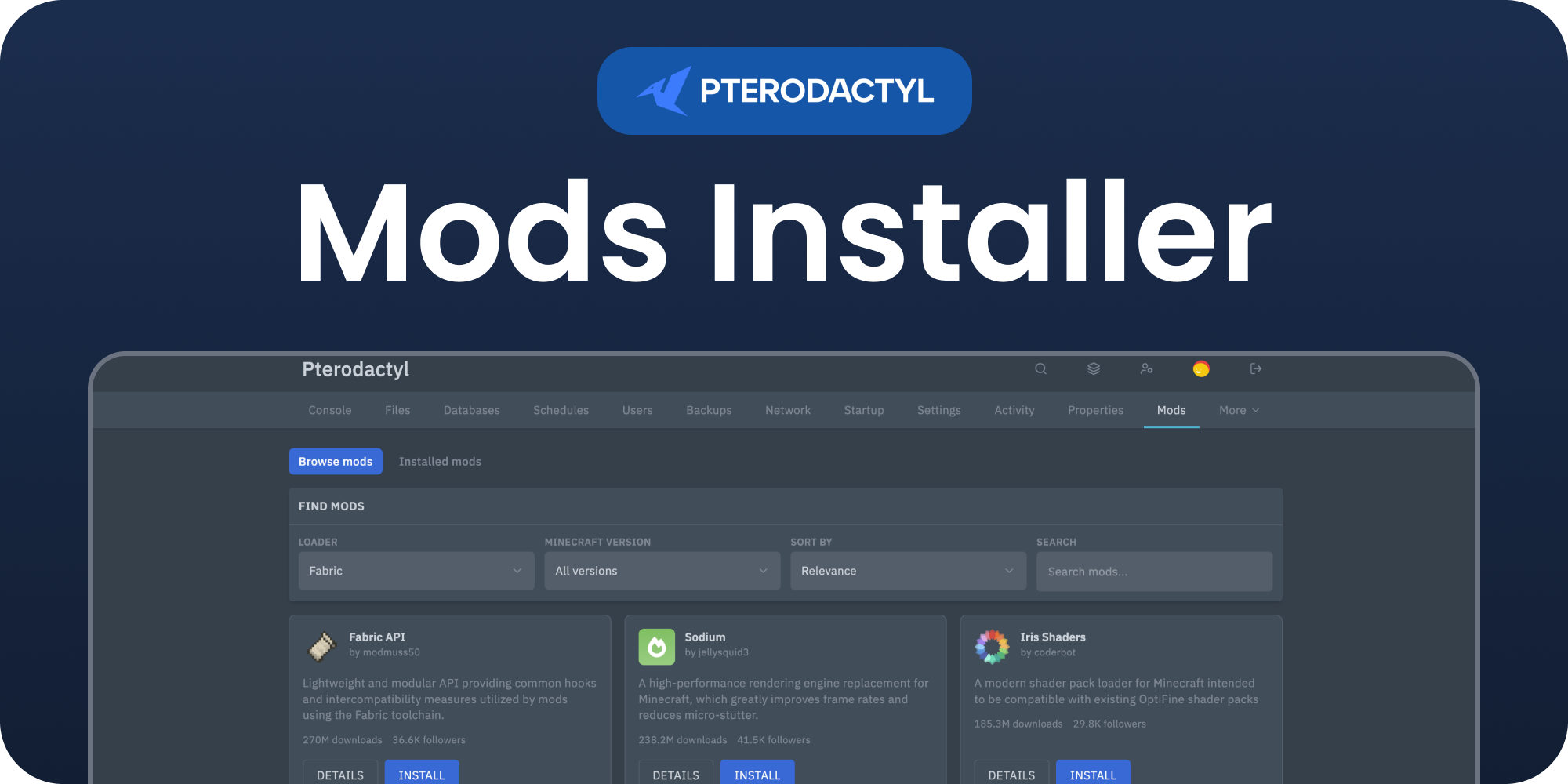 Mod Installer | Pterodactyl v2